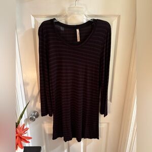 Cynthia Ashby Striped Long Sleeve Comfortable Casual Dress, Size M